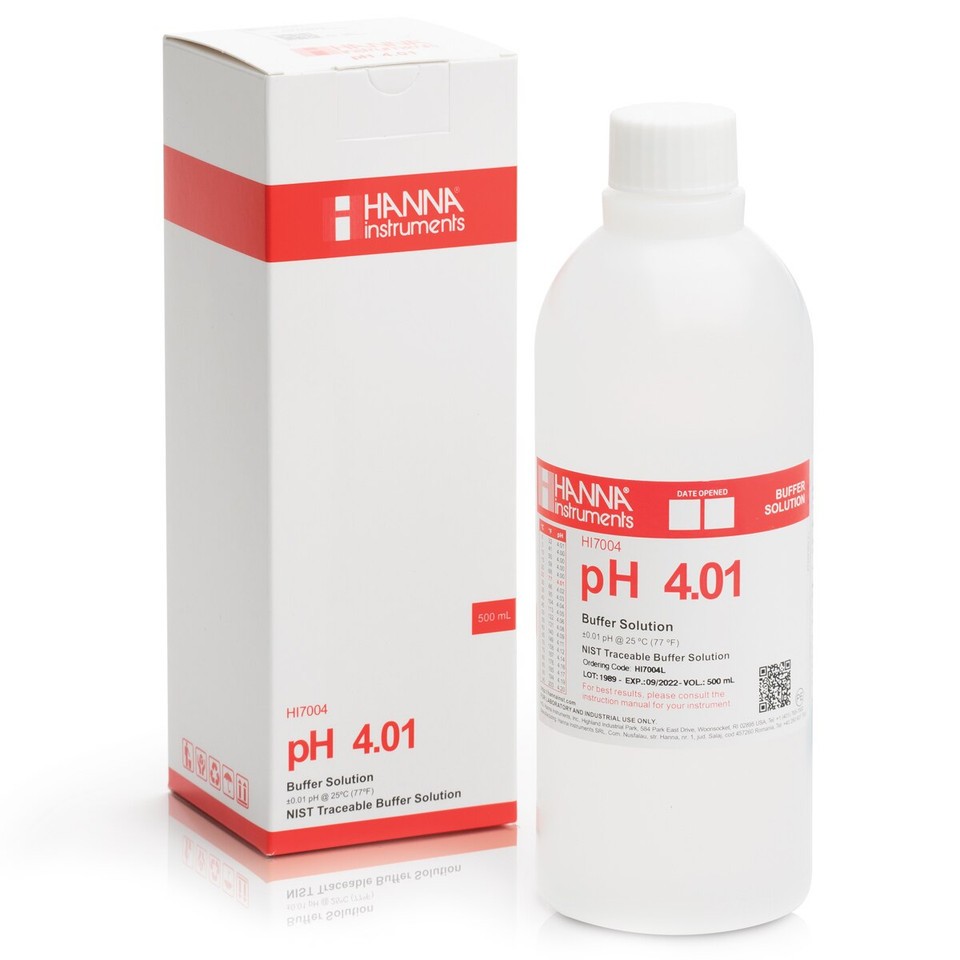 HI7004 pH 4.01 Buffer (500mL Bottle)